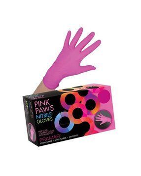 Framar Pink Paws Nitrile Gloves Medium| Рукавички нітрилові ультраміцні фуксія, розмір M (100 шт.) 90017 фото